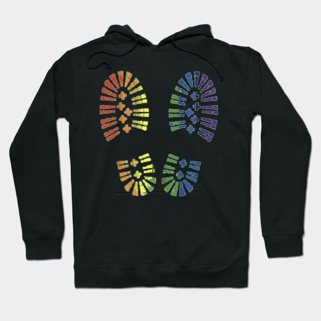 LBGTQIA Pride Boot Prints Hoodie by ToriJones